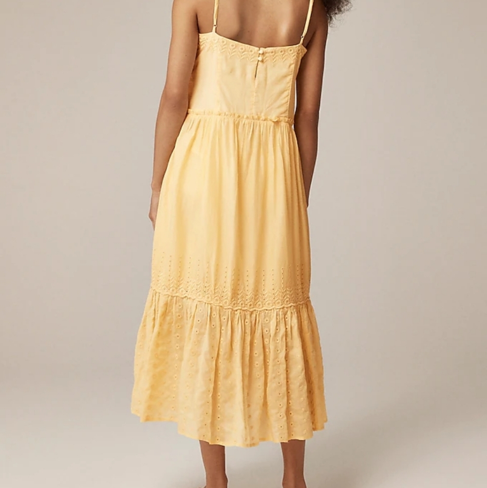 J Crew Sorrento dress in Organic cotton voile CK827 Size M Yellow NWT - Picture 4 of 11
